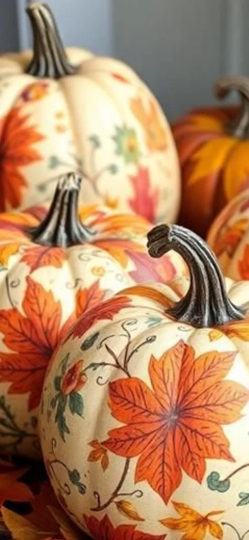 GOURD-GEOUS CREATIONS: Paint & Decoupage a Pumpkin