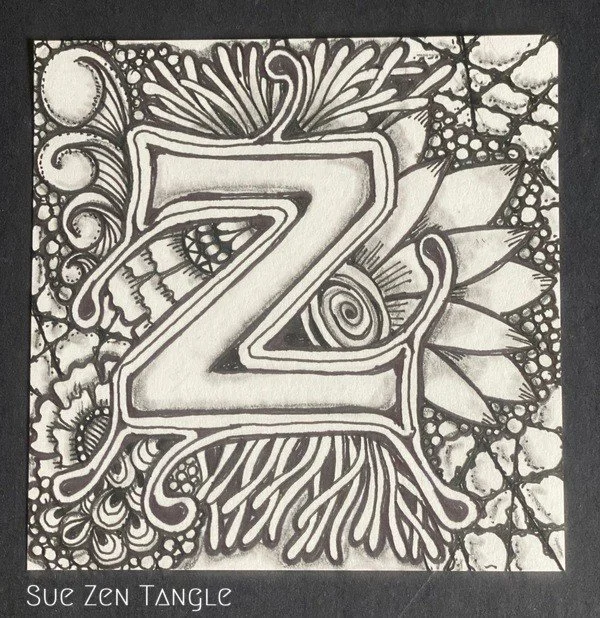 TANGLE TIME: Zen “Illuminated” Lettering