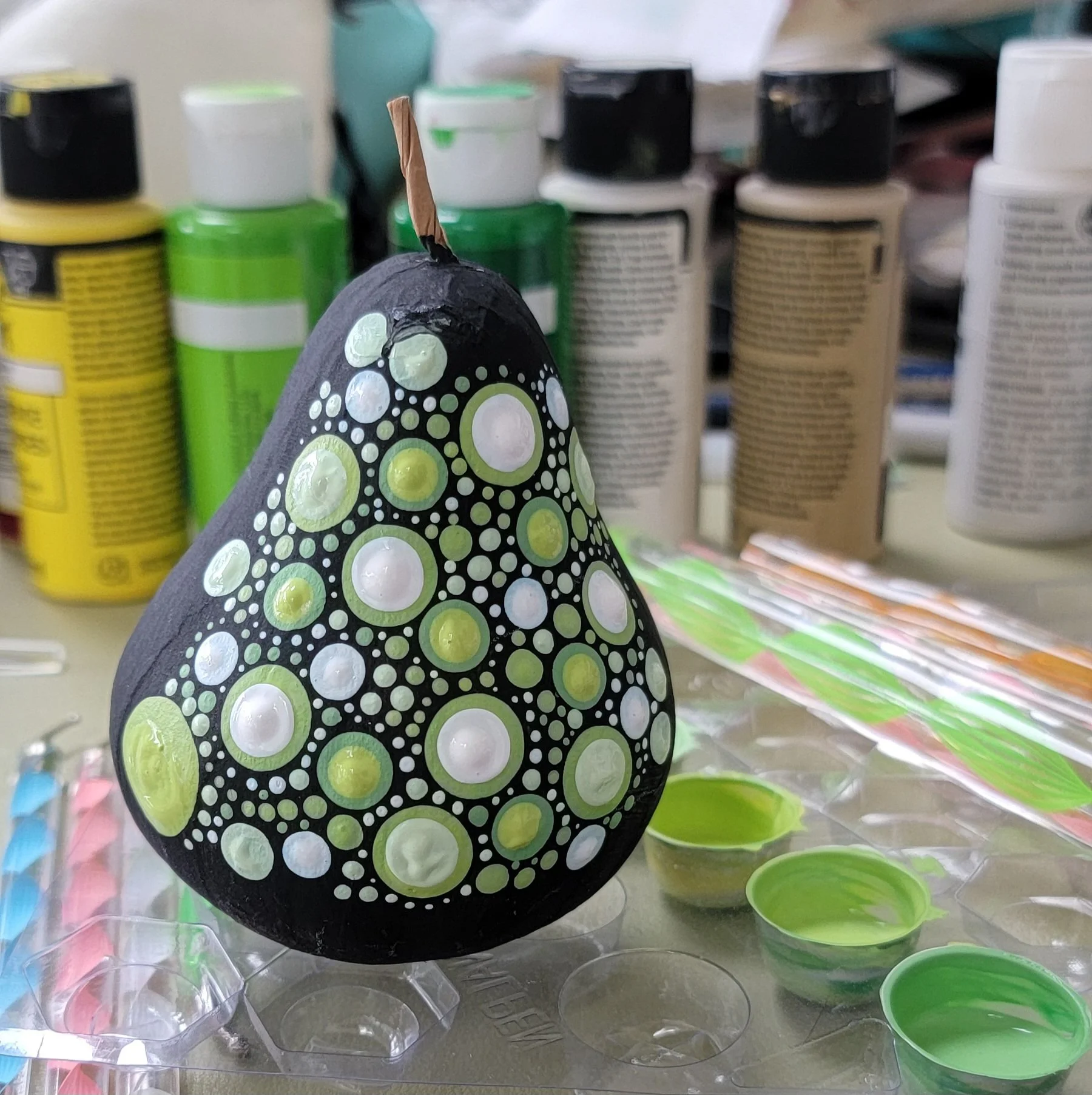 MANDALA DOT PAINTING: Playful Pears