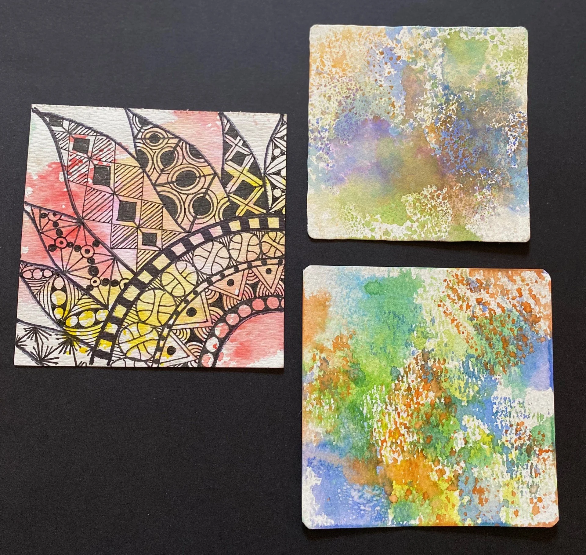 7/11—DISTRESSED INK & ZENTANGLE:  Layers of Color & Pattern