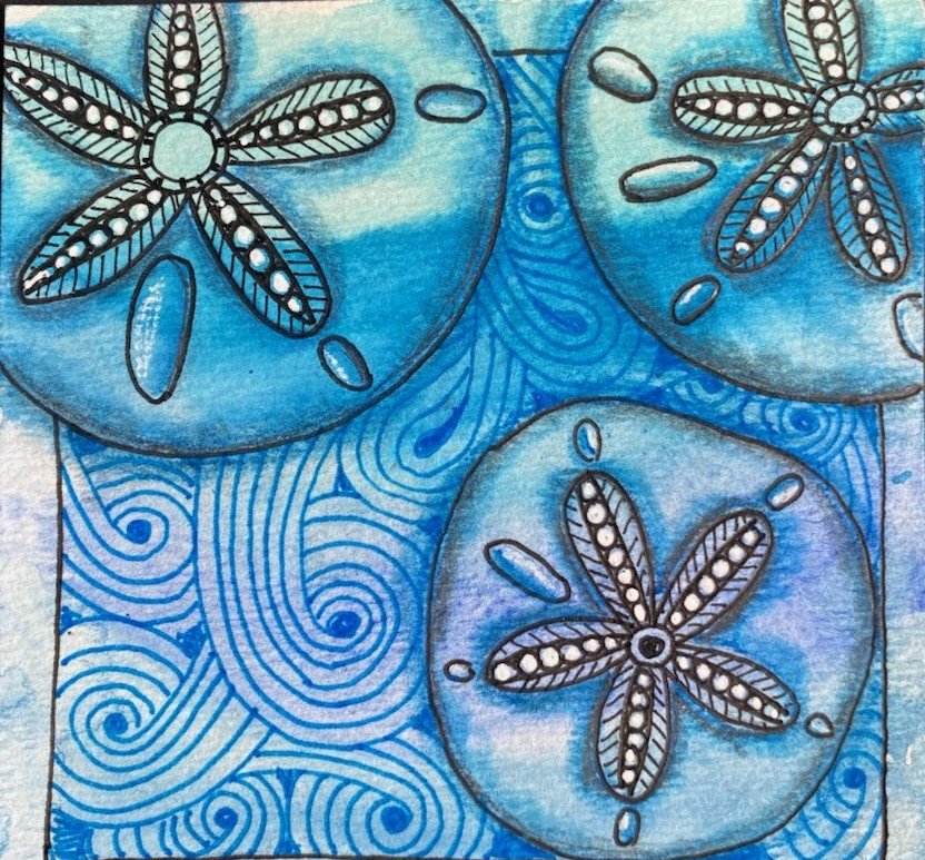 8/8—TANGLE TIME—Seas the Day with Zentangle