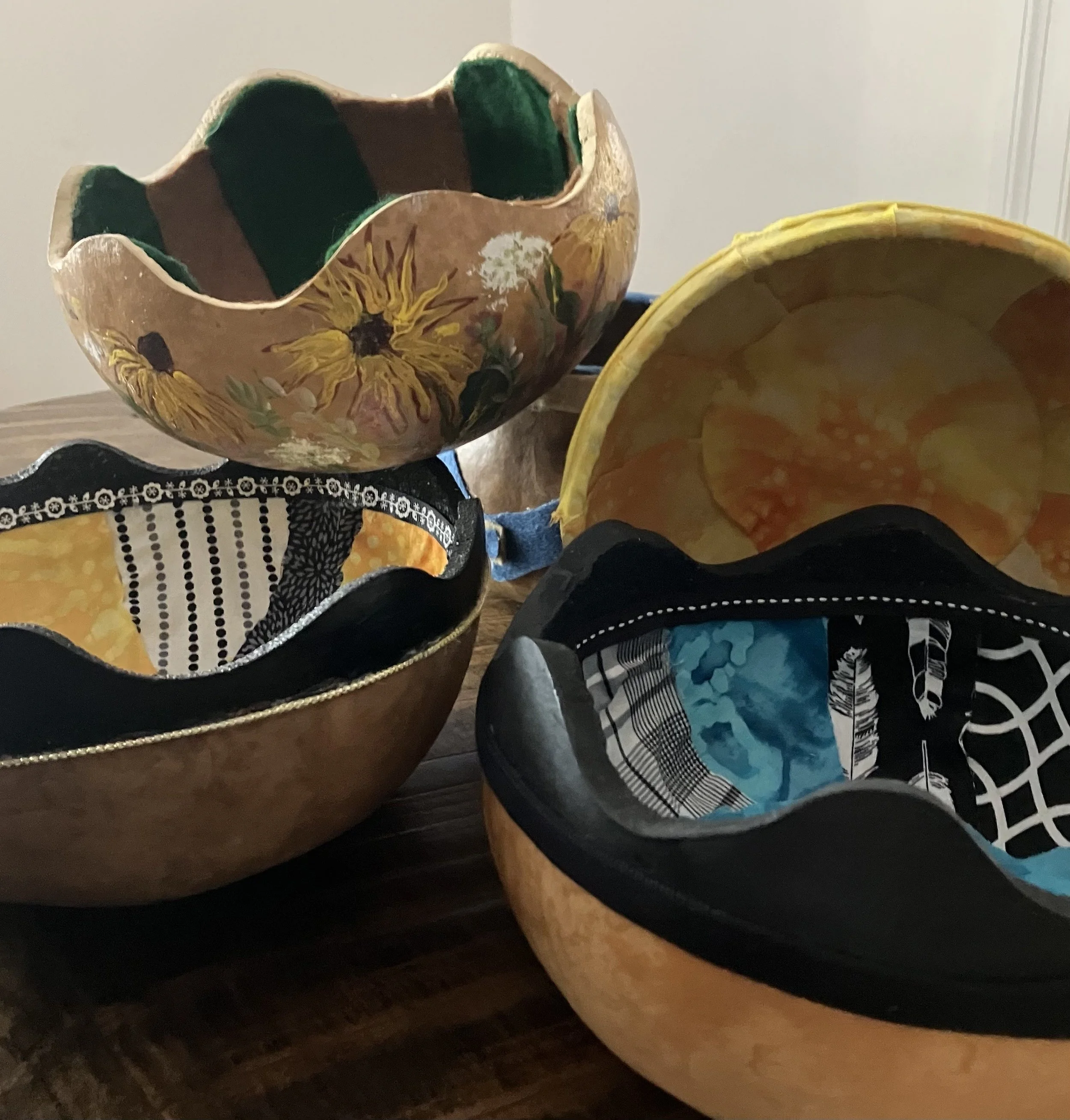 11/22—GOURD ART—Mixed-Media Bowls