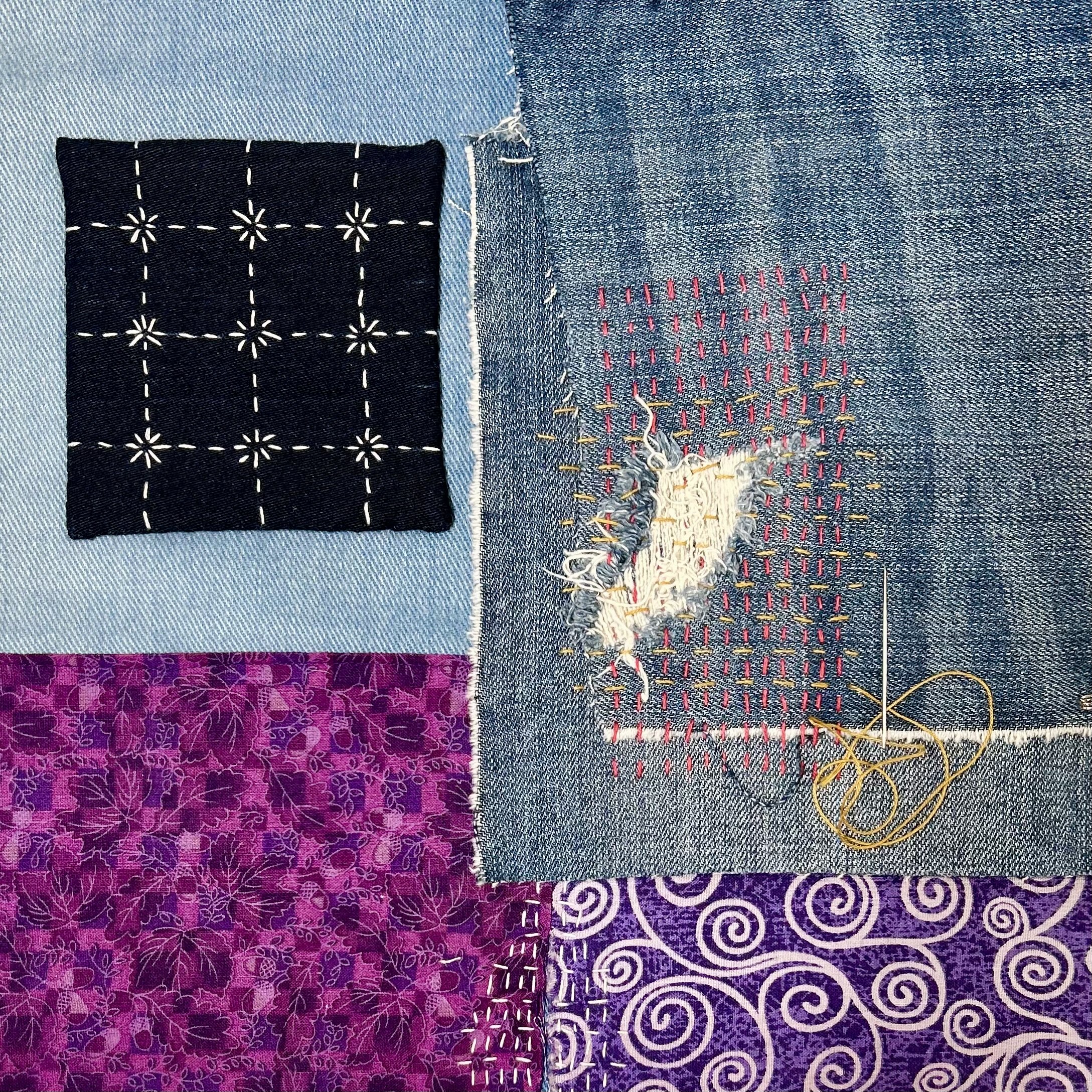 Mending with sashiko