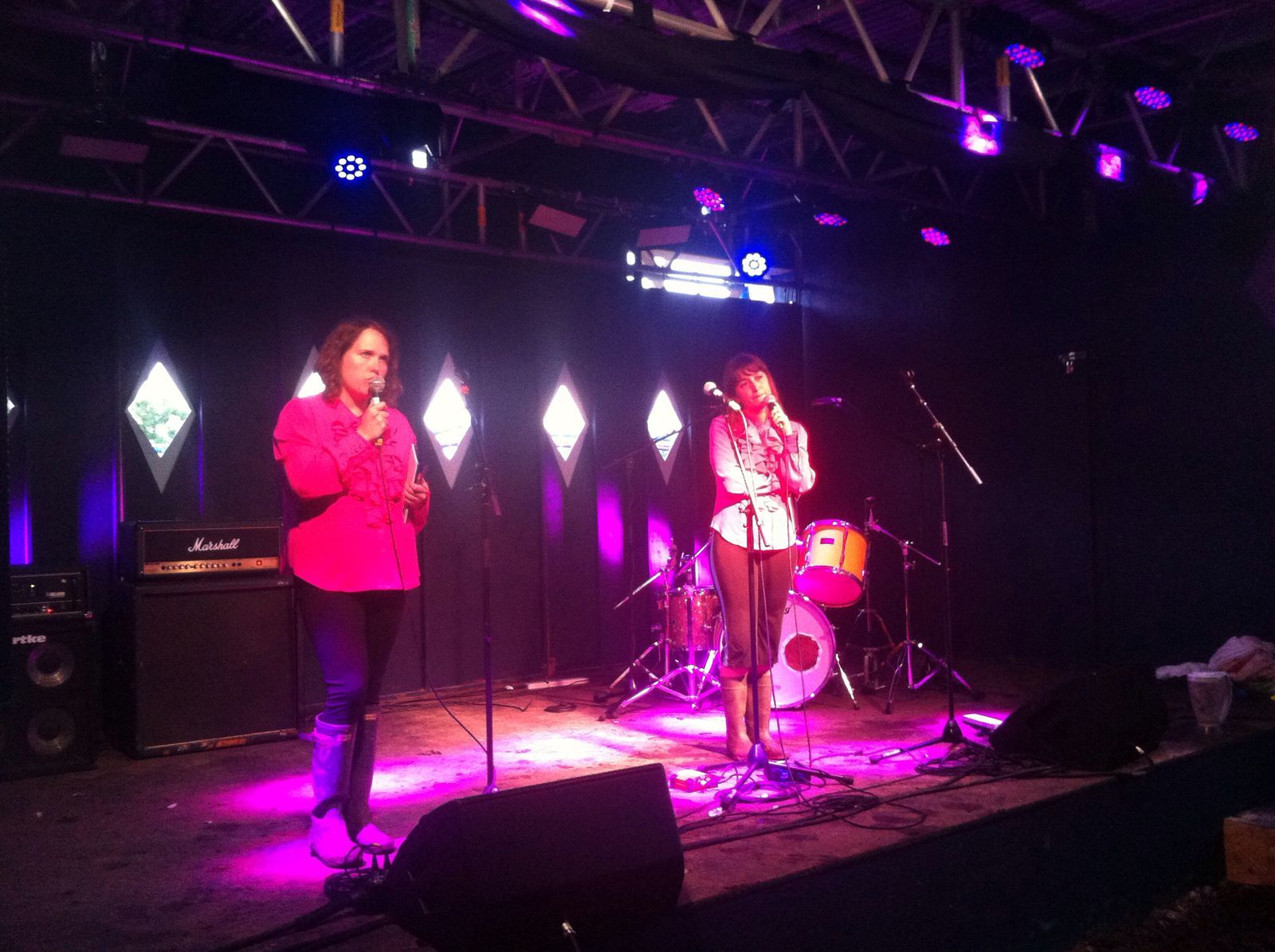 Performing at Glastonbury in wellies