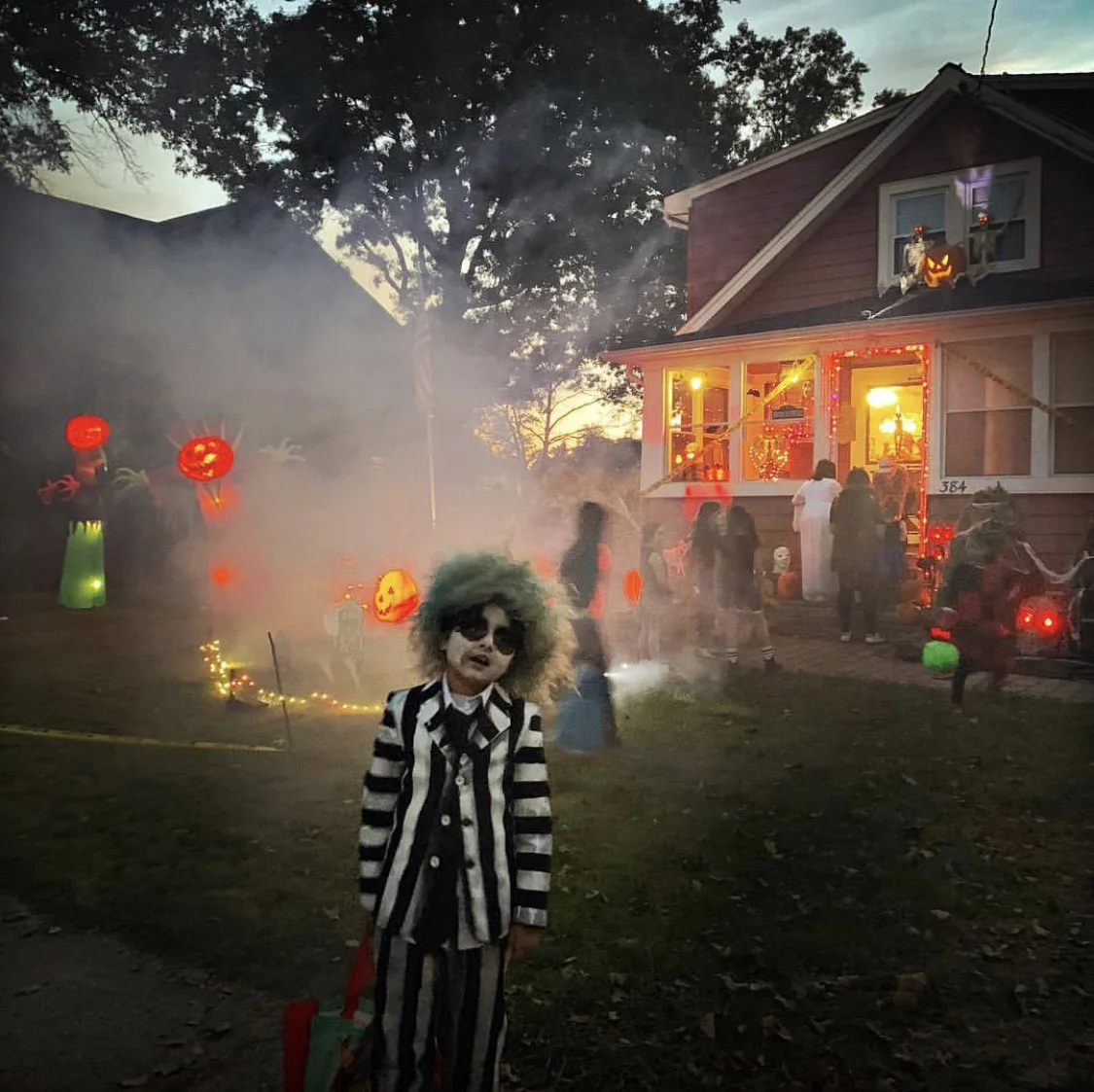 Ayman, dressed as Beetlejuice, out trick-or-treating with friends and family in Dunellen, NJ. October 31, 2018. Pic courtesy: Zoshia Minto.