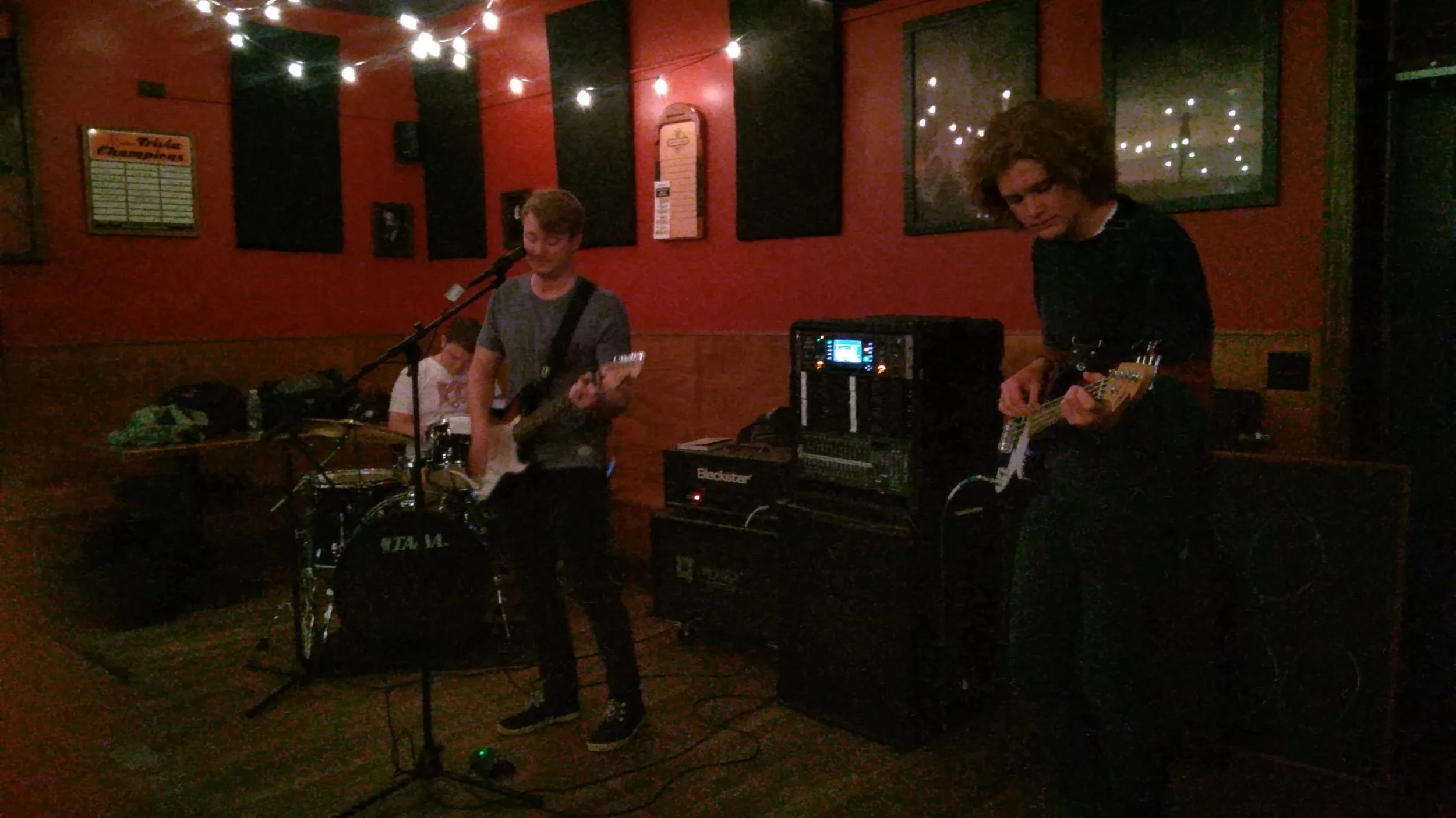 Mountainside band playing at Galileo's on a snowy night!
