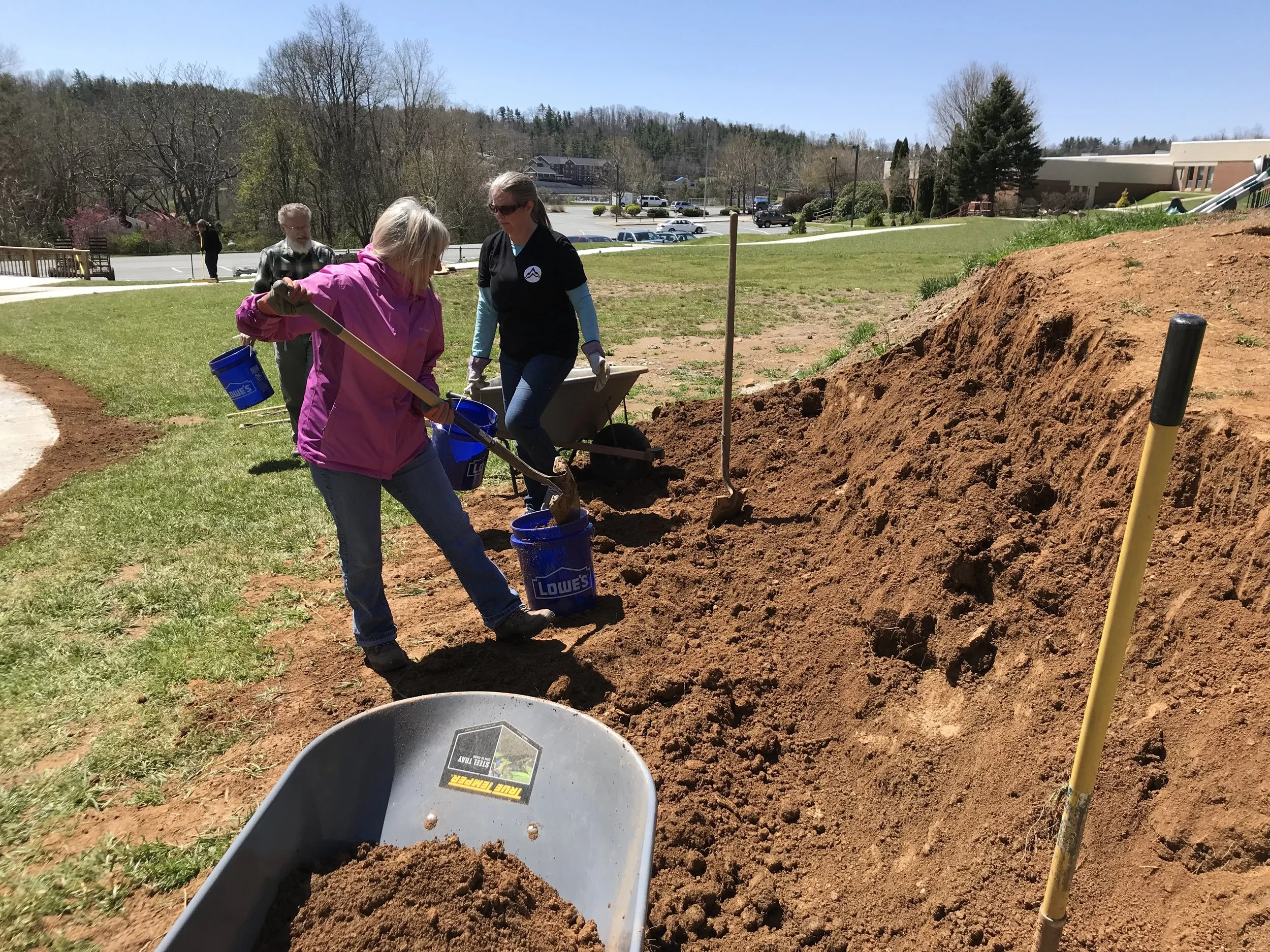 On the 5th Sunday of April, we split into three groups to surprise and serve Hardin-Park Elementary (landscape work-above), Oasis (re-stocking groceries of safe house), and the "tot-lot" near the swimming complex (bubbles, snacks, games).