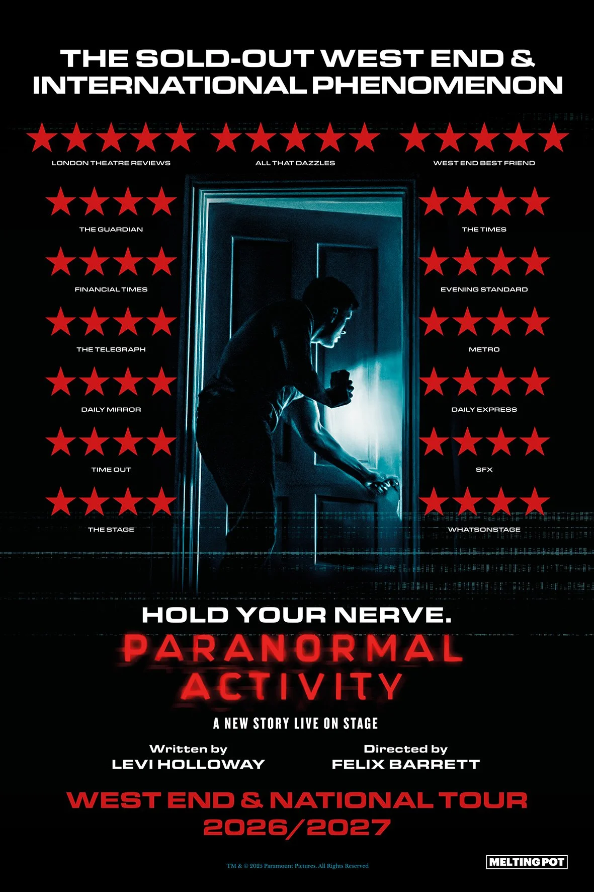 Key Art Refresh & Artworking for 'Paranormal Activity West End & 2026 UK Tour