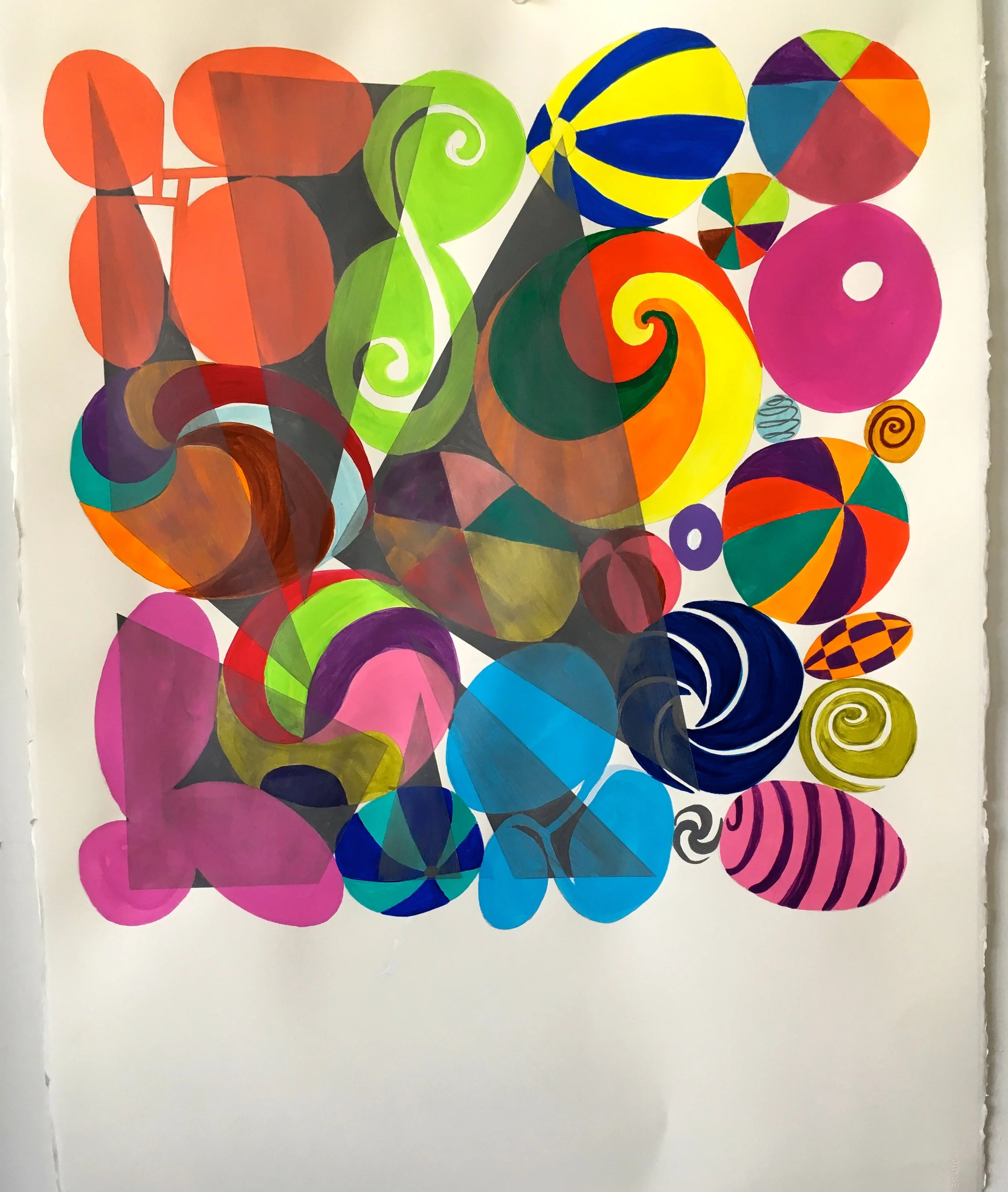 Night And Day Gouache on paper 30 x 22 in.