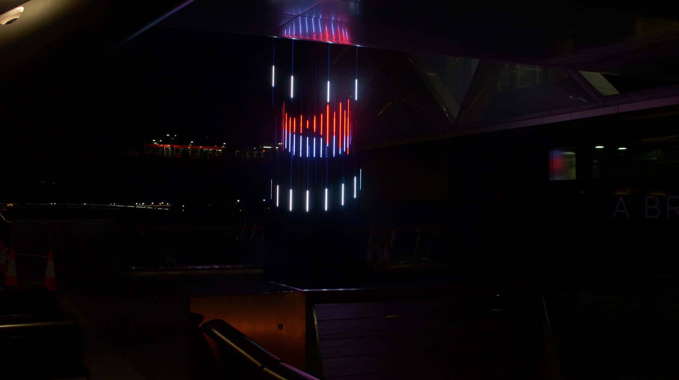 Projection mapping in London using 3D and 2D motion graphics to create a sculpture design