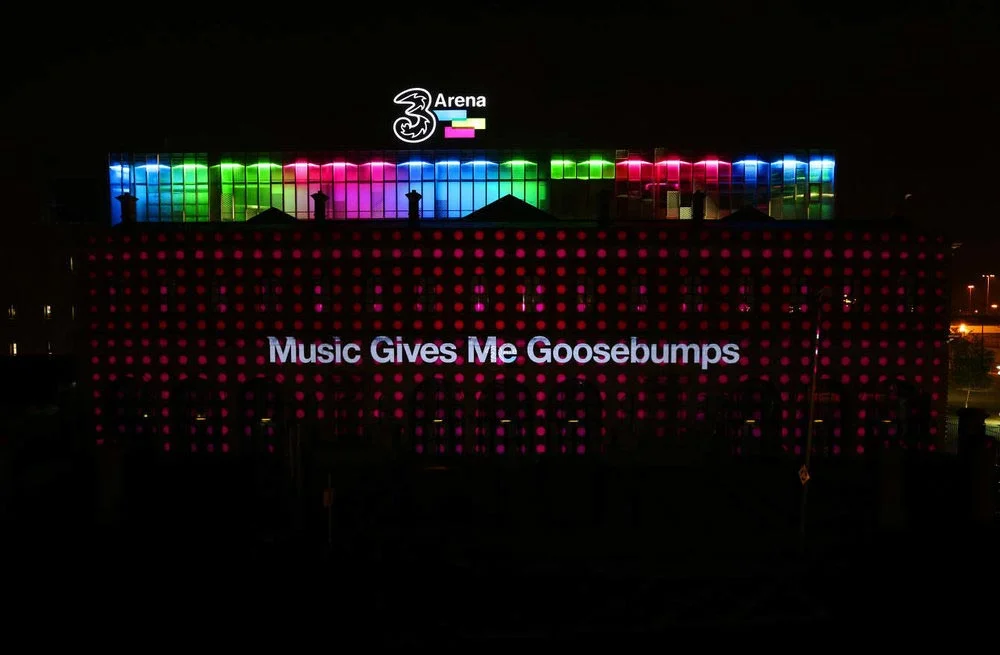 Projection mapping using 2D and 3D motion graphics Dublin Ireland