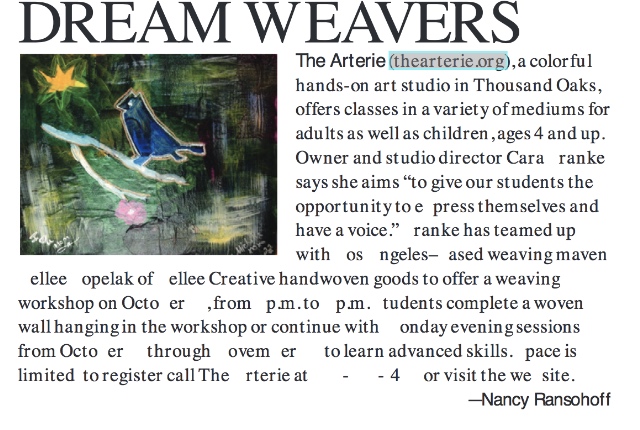 805 Living Weaving Workshop at The Arterie with Kellee Creative.