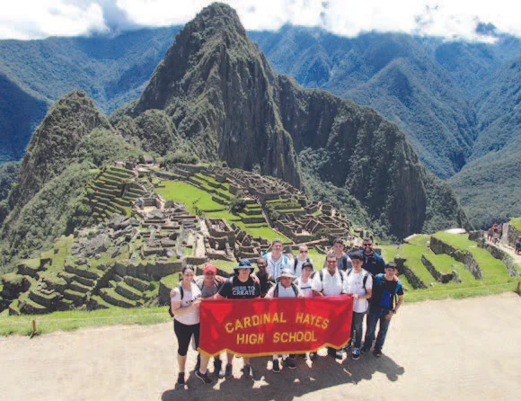 CARDINAL HAYES FACULTY & STUDENTS IN MACHU PICHU PHOTO: STAFF 