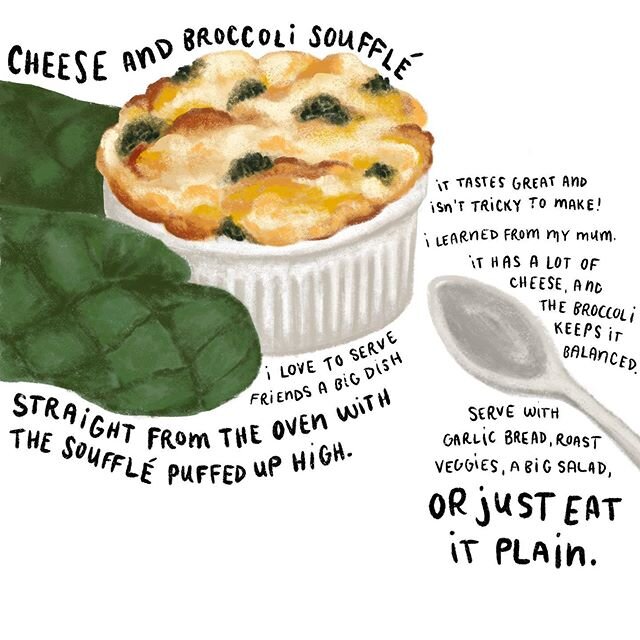 #ComfortFoodStories, Volume 22.

In talking with @alicewithfood about her cheese and broccoli soufflé, phrases like &ldquo;cloud of cheesy goodness&rdquo; and &ldquo;pillowy extravagance&rdquo; came up often. And despite its luscious, ethereal appea