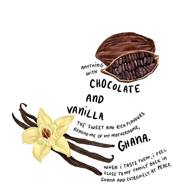 #ComfortFoodStories, Volume 24.

Independently, chocolate and vanilla are both flavour powerhouses. But, it&rsquo;s when these two flavours come together that they have the power to transport Victoria Agyepong to where she&rsquo;s from in Ghana. 
Tog