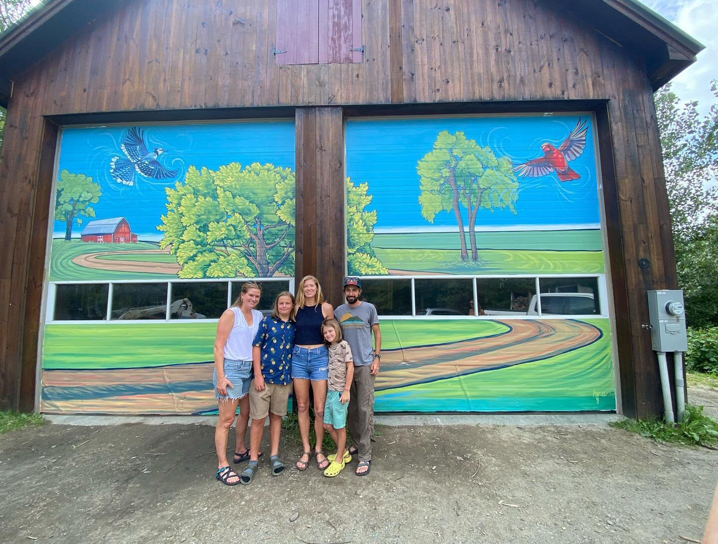 The mural @vermontarborists via @michaelrochearborist is all finished!! Michael &amp; his team were incredibly kind &amp; generous over the past week as I worked &amp; I hope the 22x15&rsquo; mural gives them a breath of fresh air every time they rol