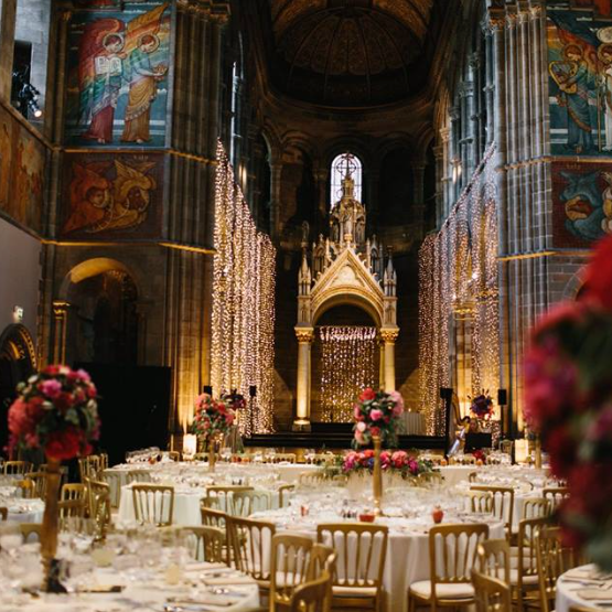 Event flowers and event design at Mansfield Traquair in Edinburgh by Atelier Rosa Glasgow, creating elegant floral installations and styling for weddings and events across Scotland.