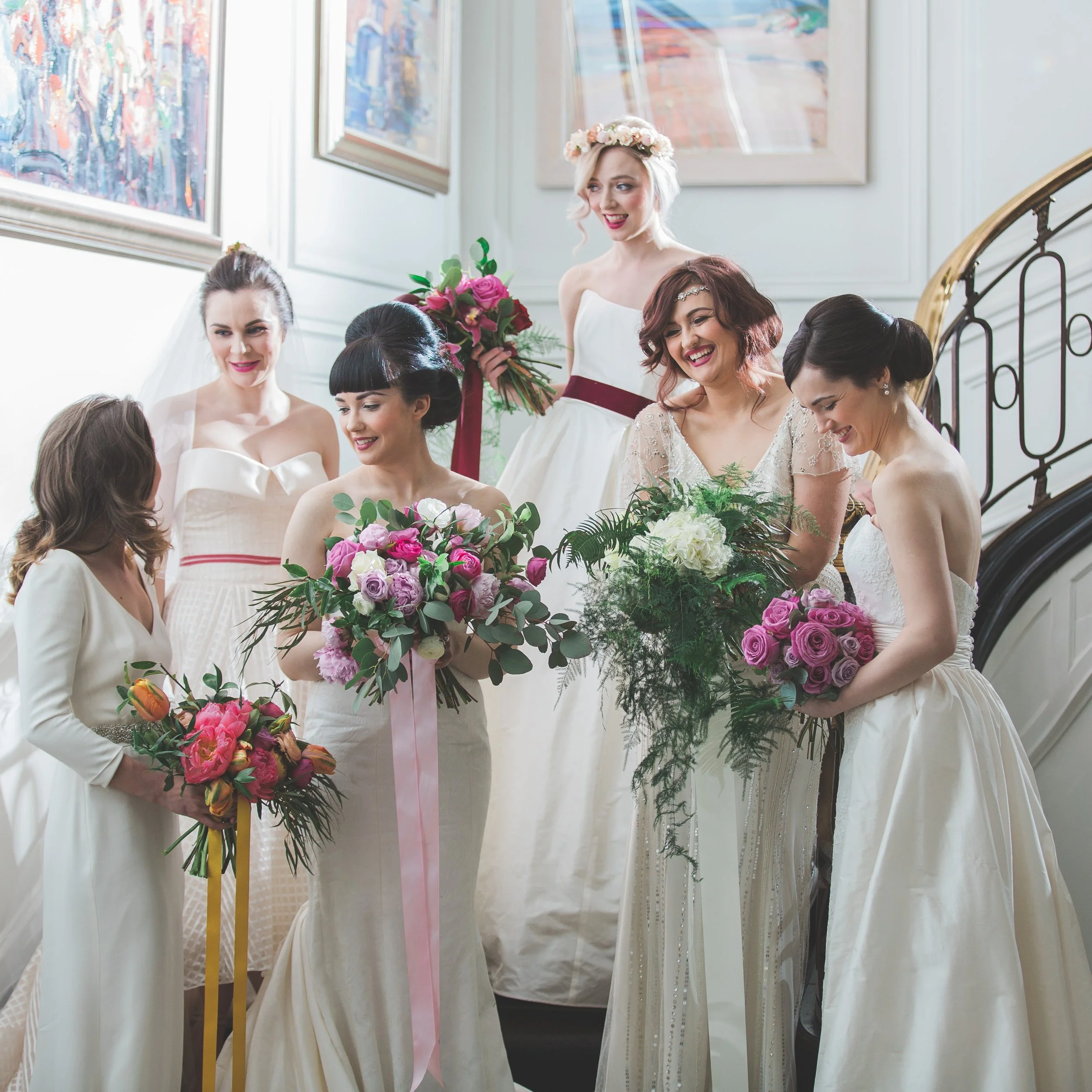 Luxury wedding flowers at Kimpton Blythswood Square Hotel in Glasgow by Atelier Rosa, specialists in elegant wedding floristry and event design across Scotland. Photography by Tandem Photo.