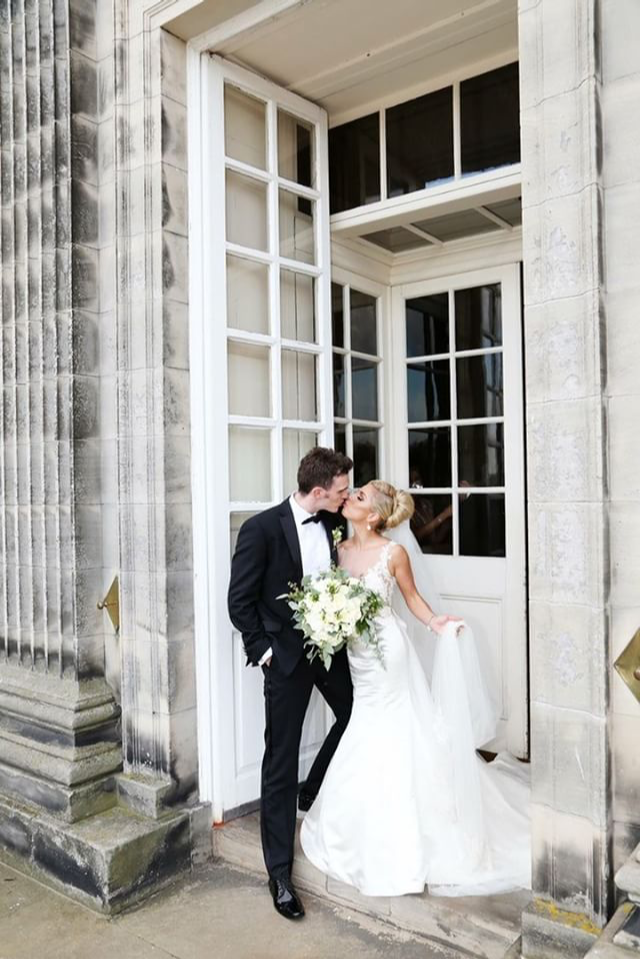 Luxury wedding flowers and event installations at Hopetoun House in Scotland by Atelier Rosa Glasgow, creating elegant floral design and large-scale styling for weddings and special events.