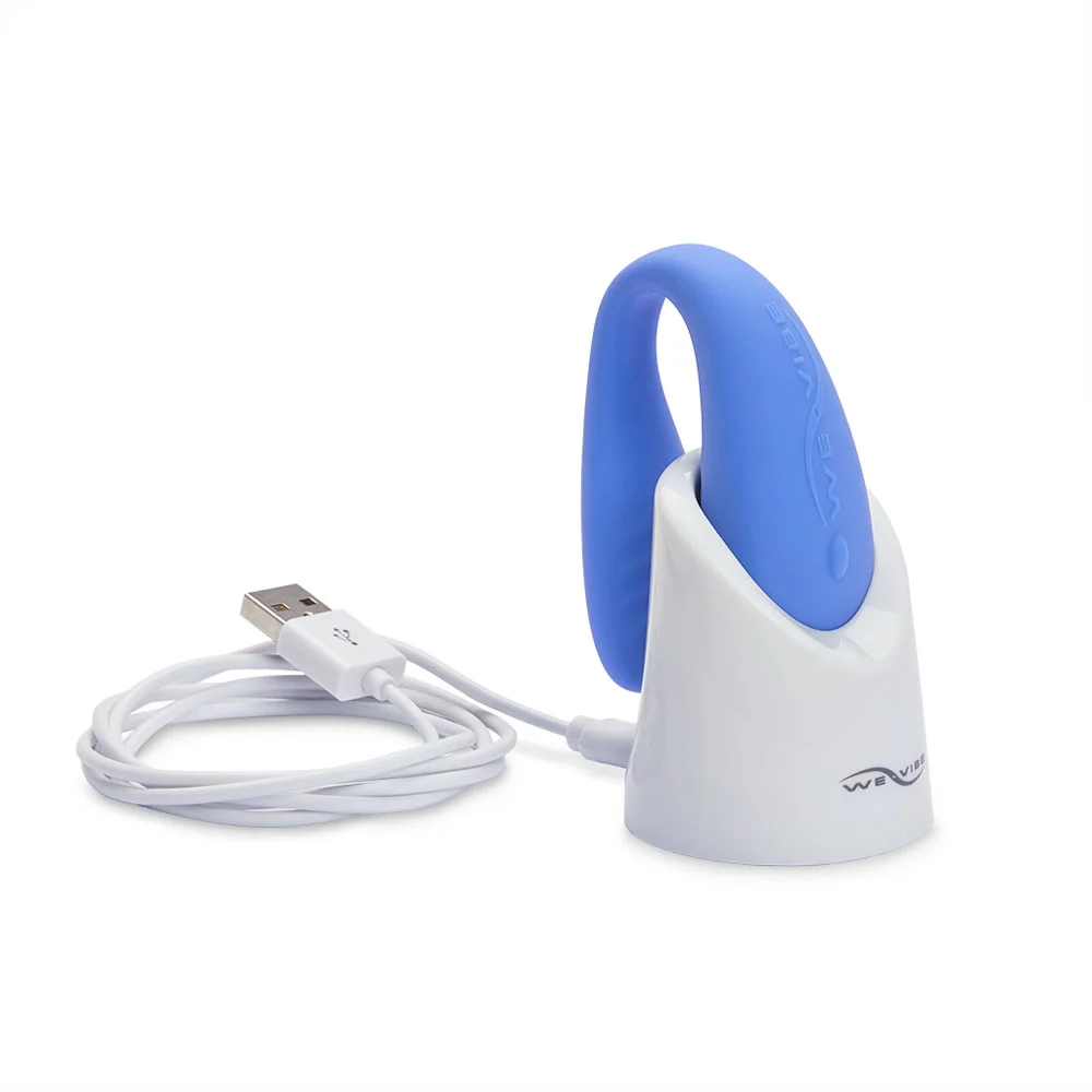 We-Vibe Match Couples Sex Toys vibrators docked in charging station