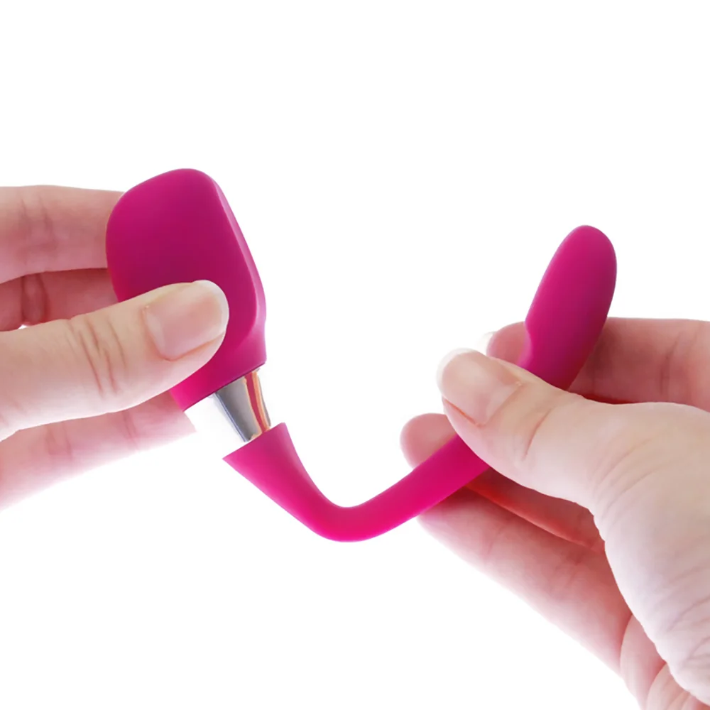 Lelo Tiani 3, one of the couples sex toys available from VaVaVooom's curated selection of body safe vibrators. Shown in pink being pulled open by a pair of hands.