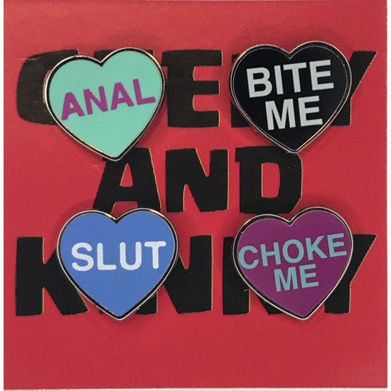Geeky & Kinky Heart Pin 4pk