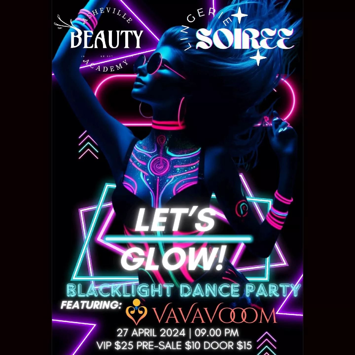 Only 3 more days til the Lingerie Soiree at Asheville Beauty Academy! This amazing event in benefitting a great cause- Pro-Choice NC!!!

Come in and get your sexy on with some amazing glow pieces to wear to the party! Tickets on sale now! 

@prochoic