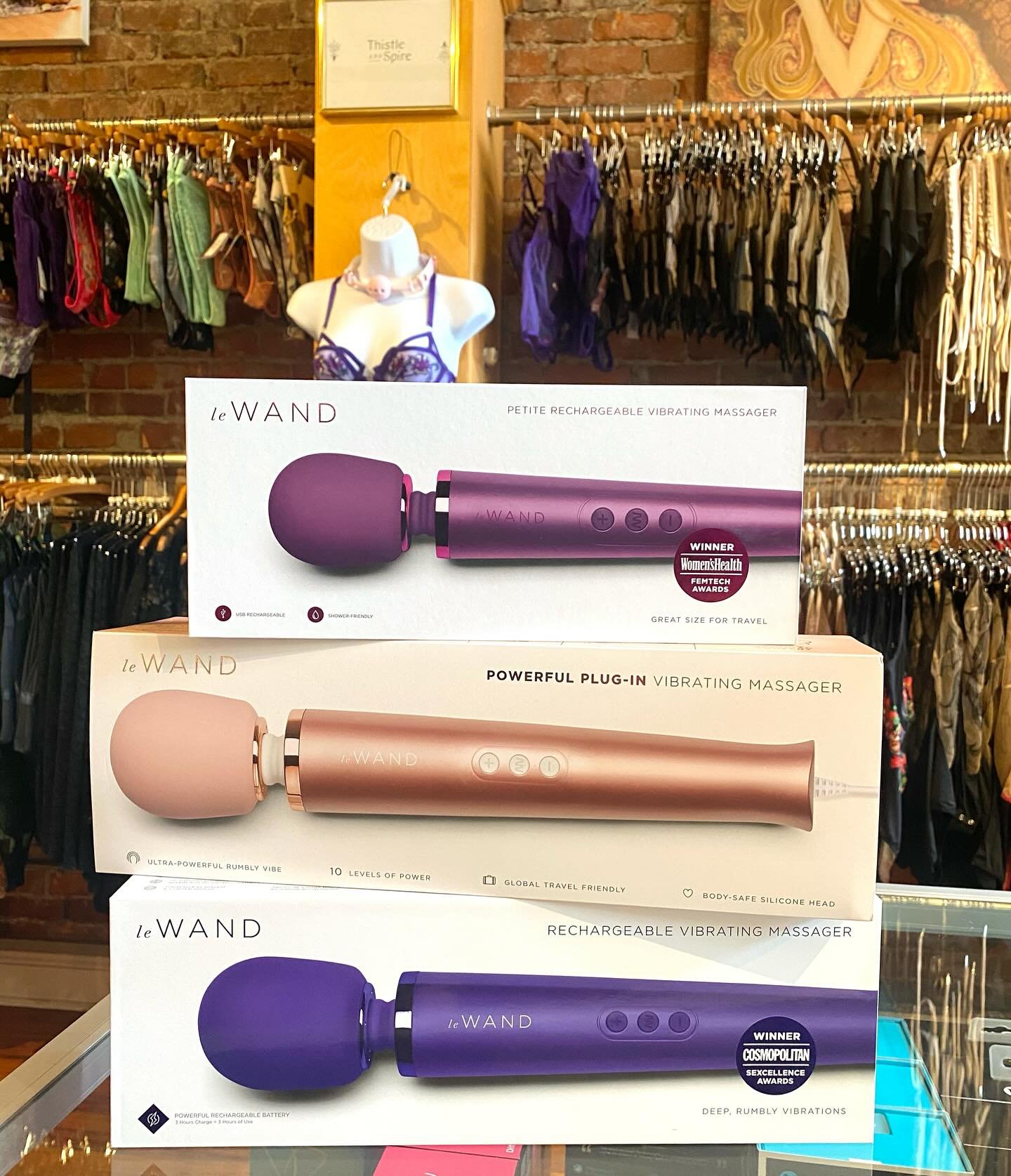 Le Wand is back! 💞🧚🏼&zwj;♀️💋🍇✨

We&rsquo;ve got petite wands , full-size rechargeable &amp; plug-in wands in the cutest colors 🌷

So if it&rsquo;s for travel or a new bed-side table staple we have got you covered ! 💡

Check em all out @ 57 Bro