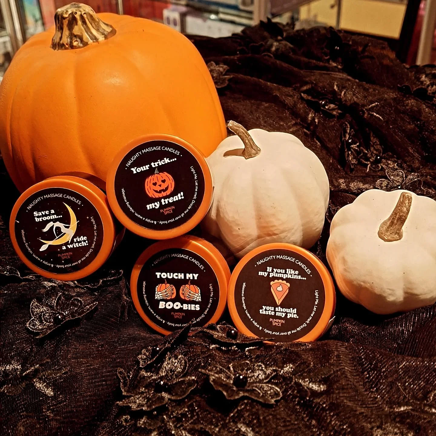 It's that pumpkin spice type of day 🎃
We have these sensational pumpkin spice naughty massage candles in store now! 

🕯Light it to set the mood 
🕯Let it melt into a silky, warm oil. It's wax free and coconut oil based 
🕯Rub it all over yourself o