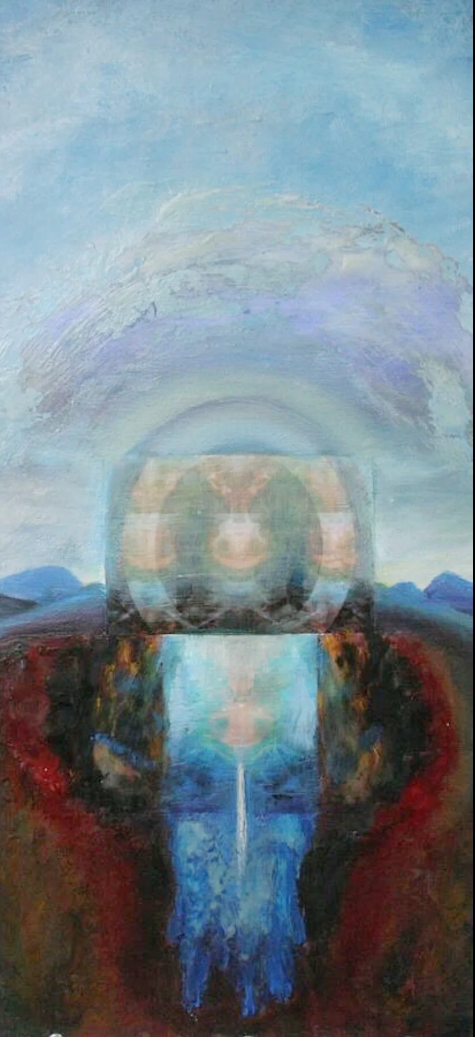 Evolution of Soul oil and encaustic on wood By Diana Riukas