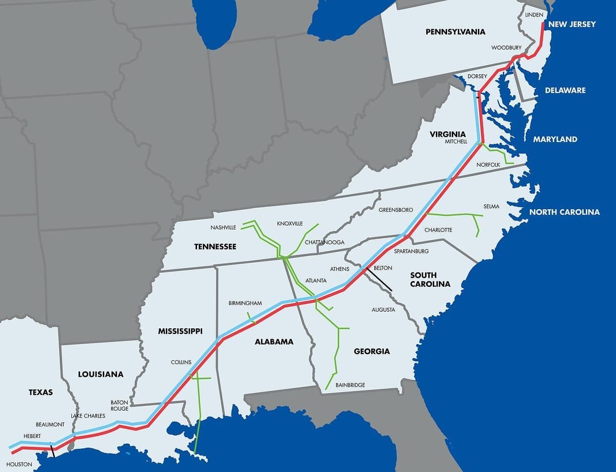 #MapOfTheWeek: colonialpipeline COLONIAL PIPELINE SYSTEM MAP. Link in bio or https://publichealthmaps.org/motw-2021/2021/5/12/12-may-2021-colonial-pipeline-system-map

#ColonialPipeline #ColonialPipelineHack #GasShortage #GasShortage2021 #SciComm #Pu