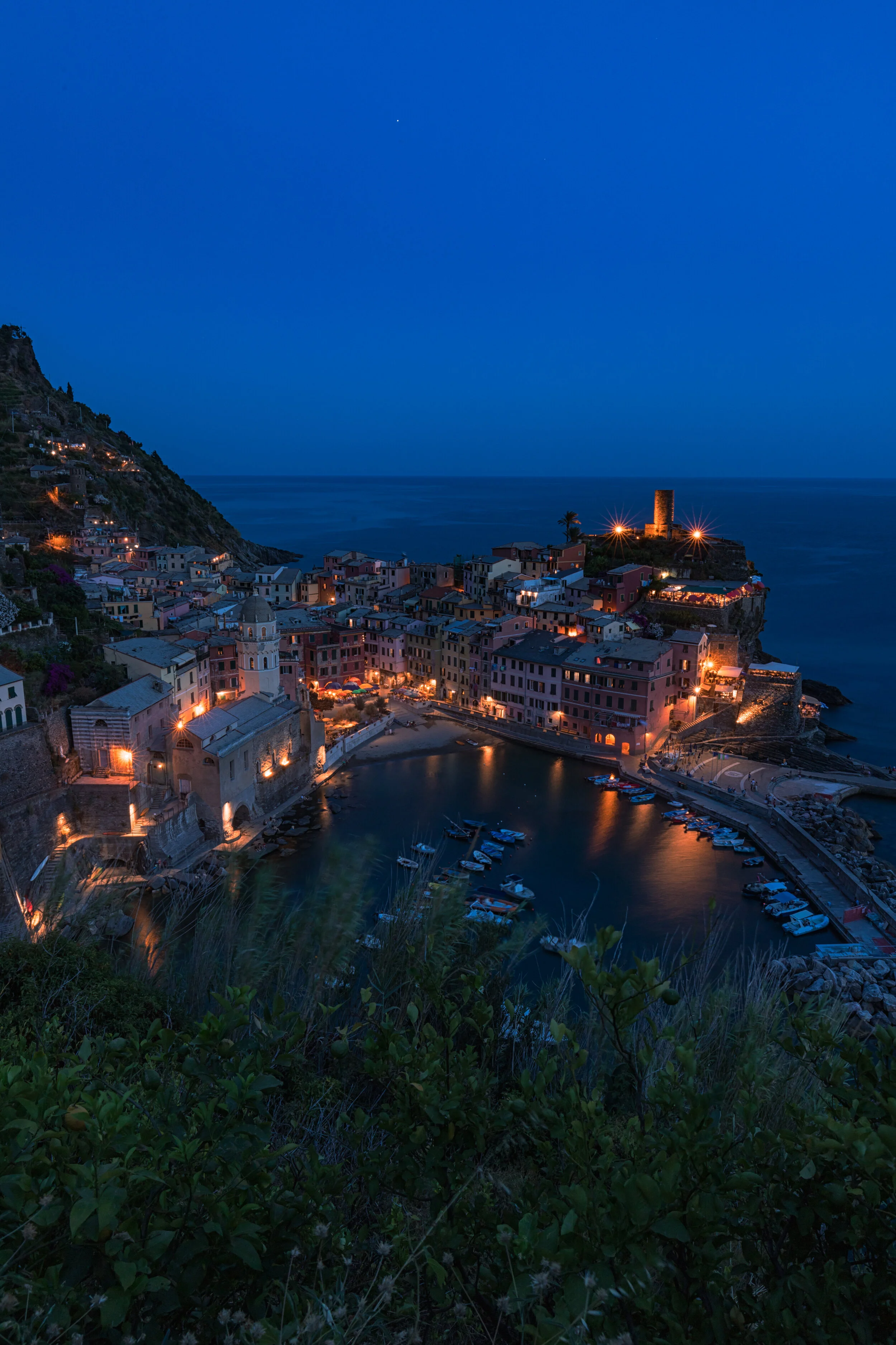 Vernazza Harbor Blue Hour