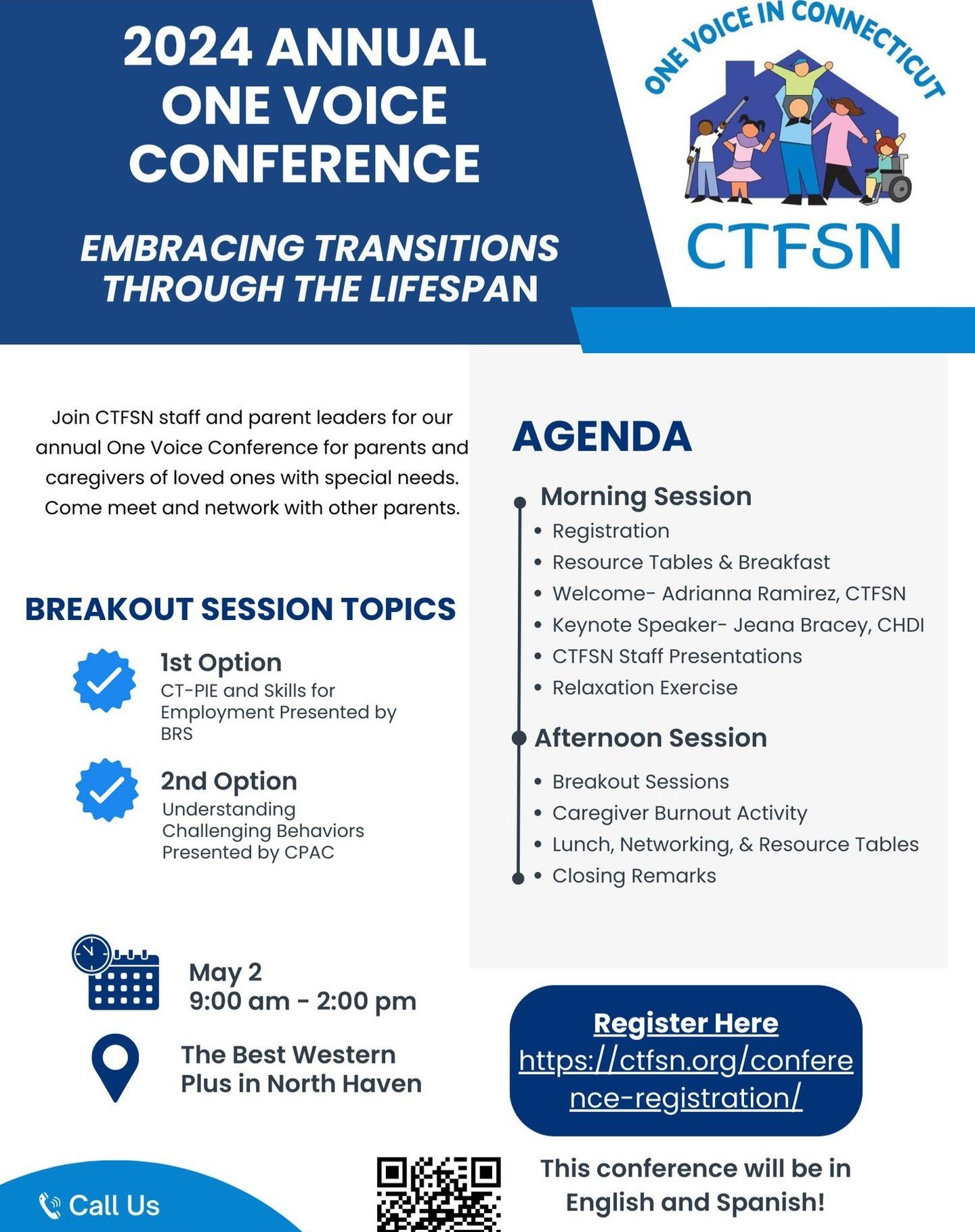 @ctfsn is hosting their Annual One Voice Conference on May 2nd from 9:00 am- 2:00 pm at The Best Western Plus in North Haven. We hope to see you there!