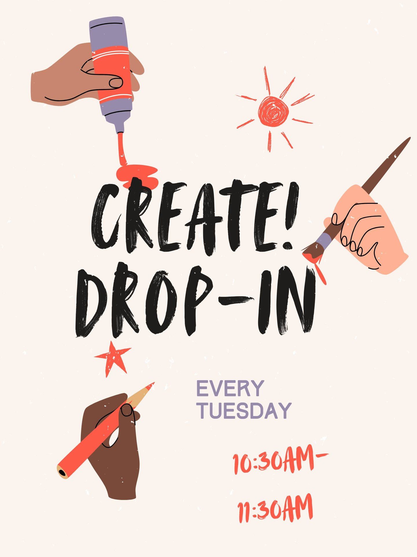 Calling all artists! Create! Drop-in is an inclusive program for adults with intellectual and developmental disabilities at the Bristol Public Library.  No registration needed.  https://bristollib.com/events/event/create-drop-in-6/