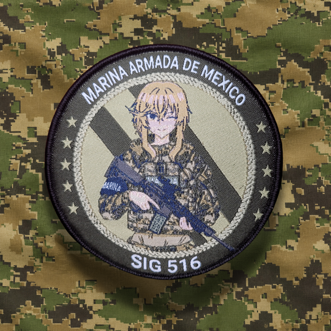 Mexican Marines Anime Pinup Waifu Cold War Morale Patch.png