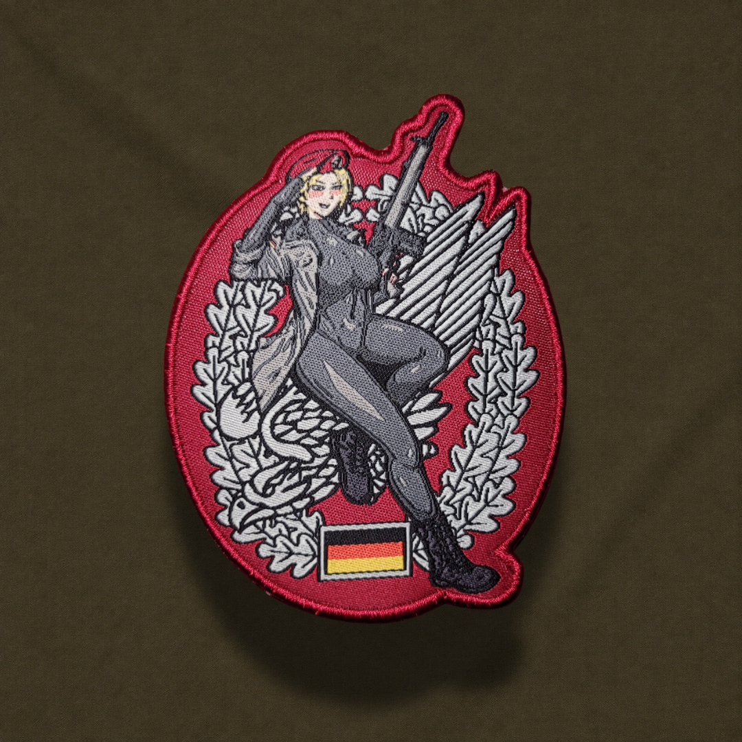 West German (Federal Republic) Airborne Fallschirmjäger female pinup weeb anime morale patch