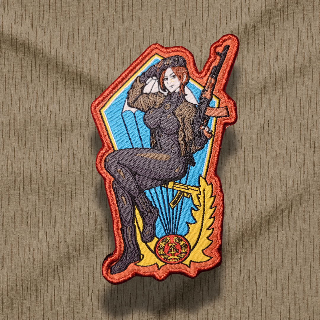 GDR East German Airborne 40. Fallschirmjägerbataillon female pinup weeb anime morale patch