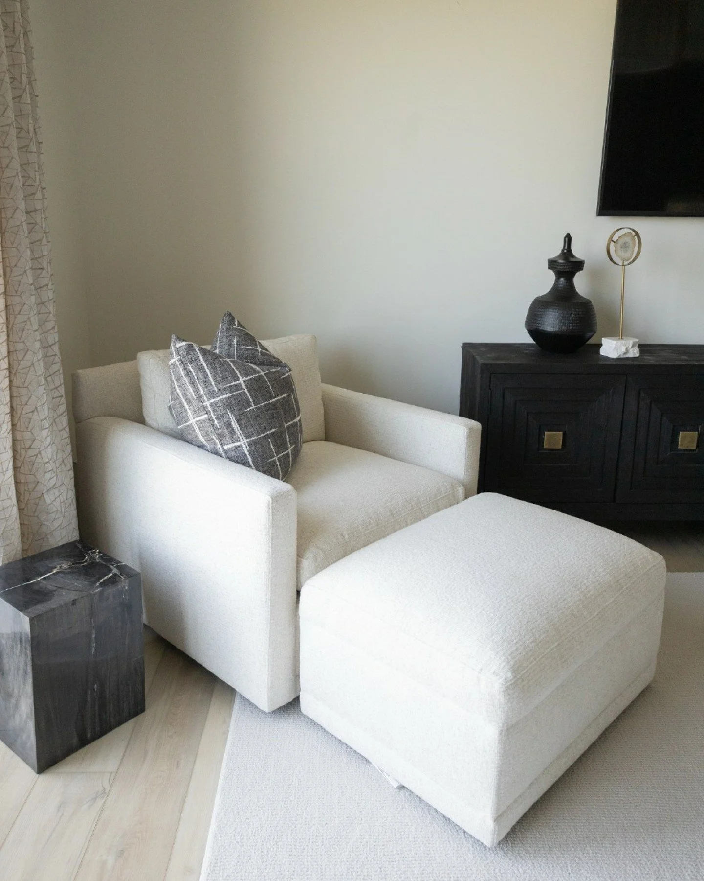 A cozy corner made for slow mornings and quiet moments. ☕️✨

Because your primary bedroom should be more than a place to sleep &mdash; it should be a retreat.

#WAYSInteriors 
#theWAYSway 
#BedroomDesign 
#CozyCorners 
#TimelessInteriors 
#InteriorDe