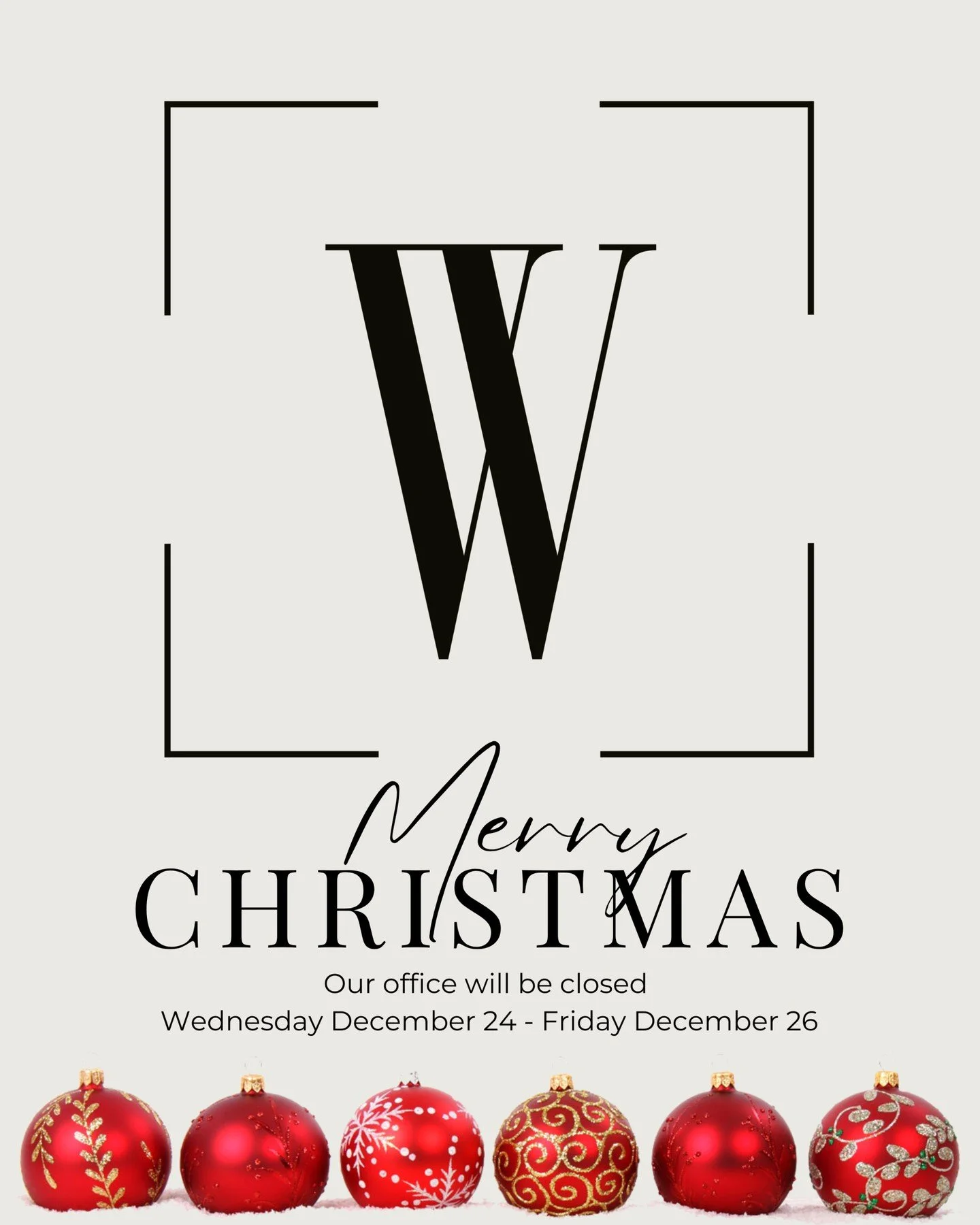 As we head into the holiday, our office will be closed Wednesday, December 24 through Friday, December 26. We&rsquo;re so grateful for another year of incredible clients, projects, and moments that made this season extra special. Wishing you a cozy, 