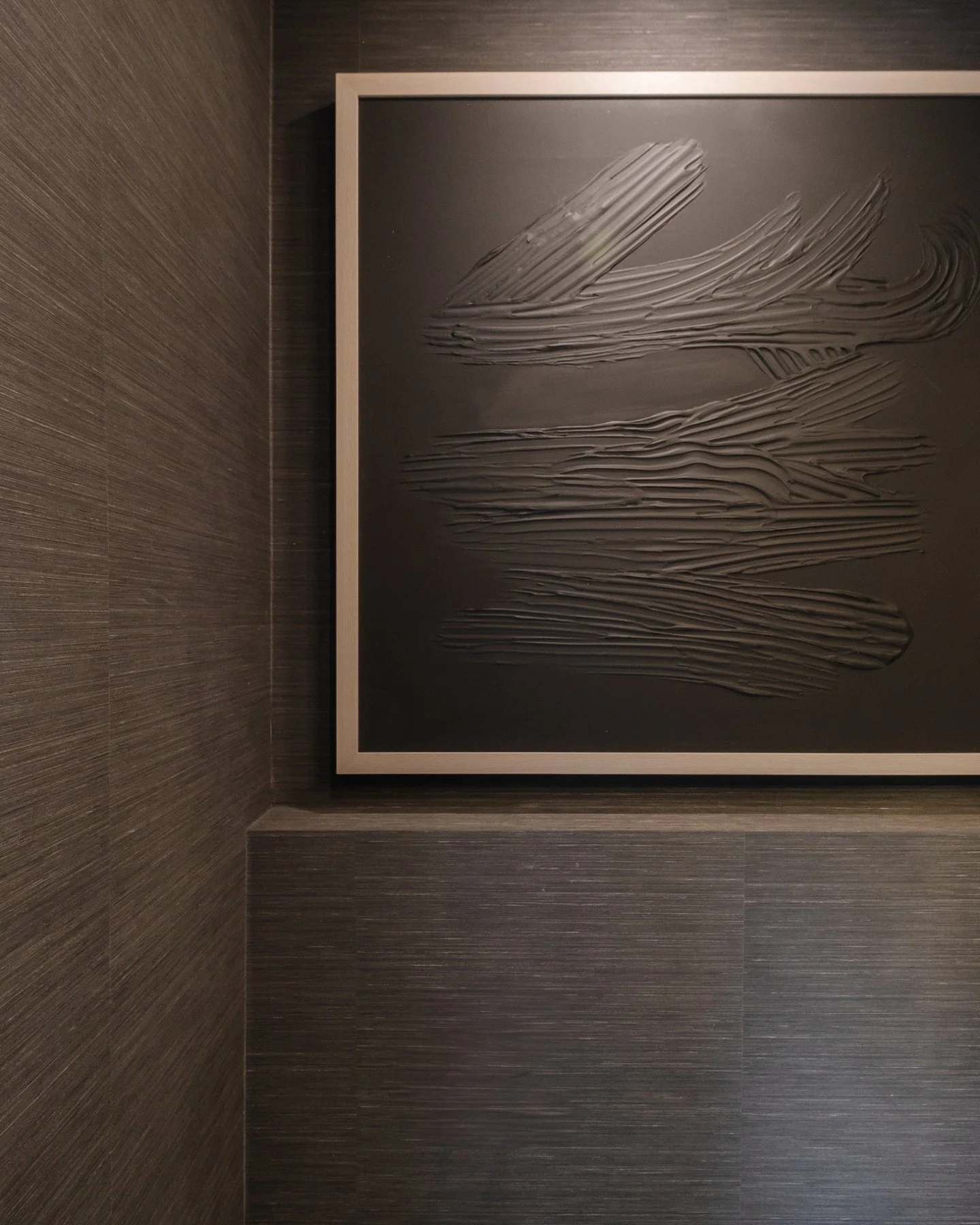 Monochromatic, but far from one-note.
This black-on-black half bath uses contrast and texture to create a bold yet balanced statement.

#InteriorDesign
#WAYSInteriors
#MonochromaticDesign
#HalfBathDesign
#ModernInteriors
#DesignDetails
#theWAYSway