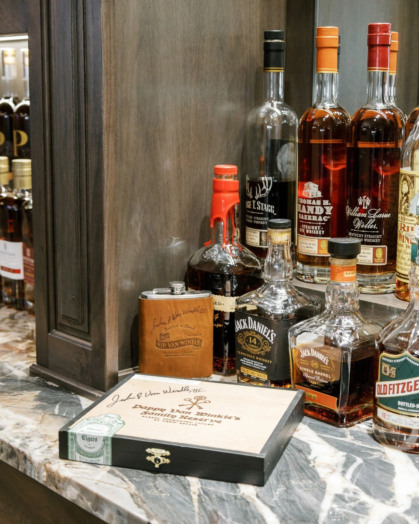For the collector who knows that every bottle tells a story 🥃

When designing this space, one priority stood above the rest: create a built-in bourbon wall worthy of an extensive, ever-growing collection.

Custom shelving was thoughtfully designed t