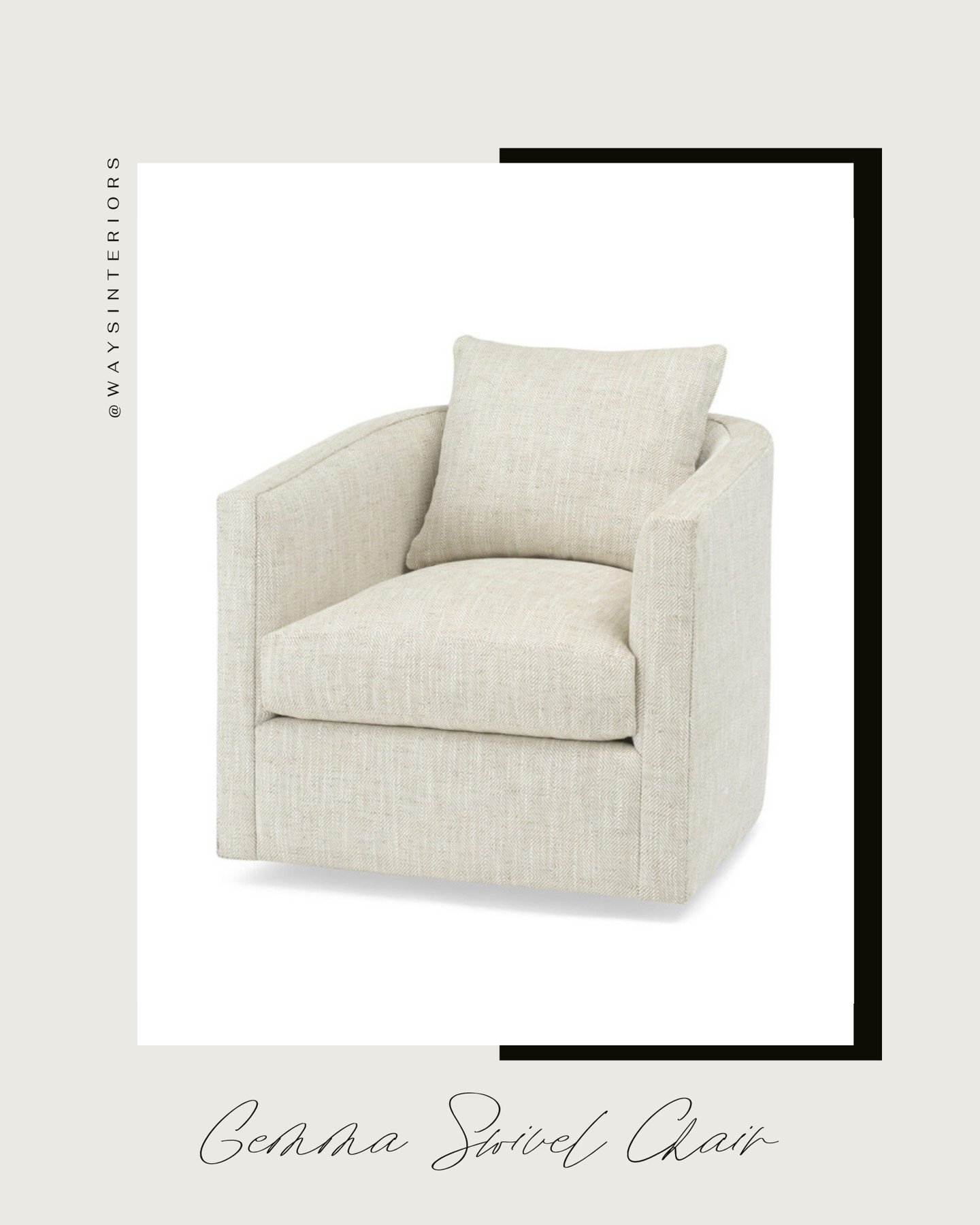 Small but mighty ✨

The @massoud__furniture Gemma Swivel Chair may have a smaller footprint, but don&rsquo;t let that fool you&mdash;it&rsquo;s unbelievably comfortable. The moment you sit down, you just sink right in 🤍

&bull; Compact + space-savvy