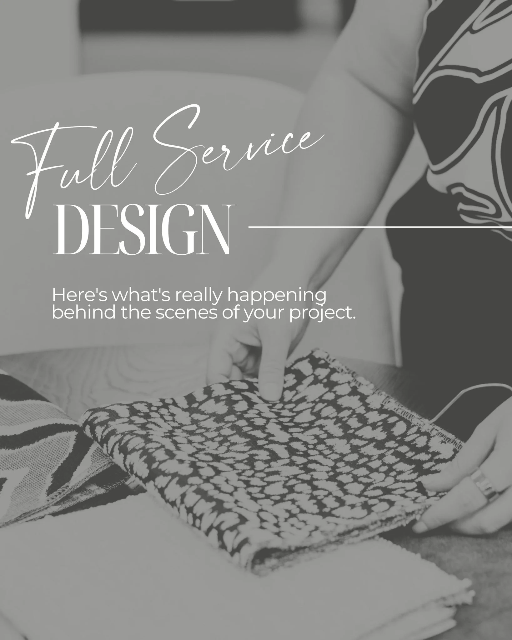 Full-service interior design is one of those things that's hard to fully understand until you're in it. So we're pulling back the curtain.

From the first concept to the moment we walk out the door on install day, our team is with you every step of t