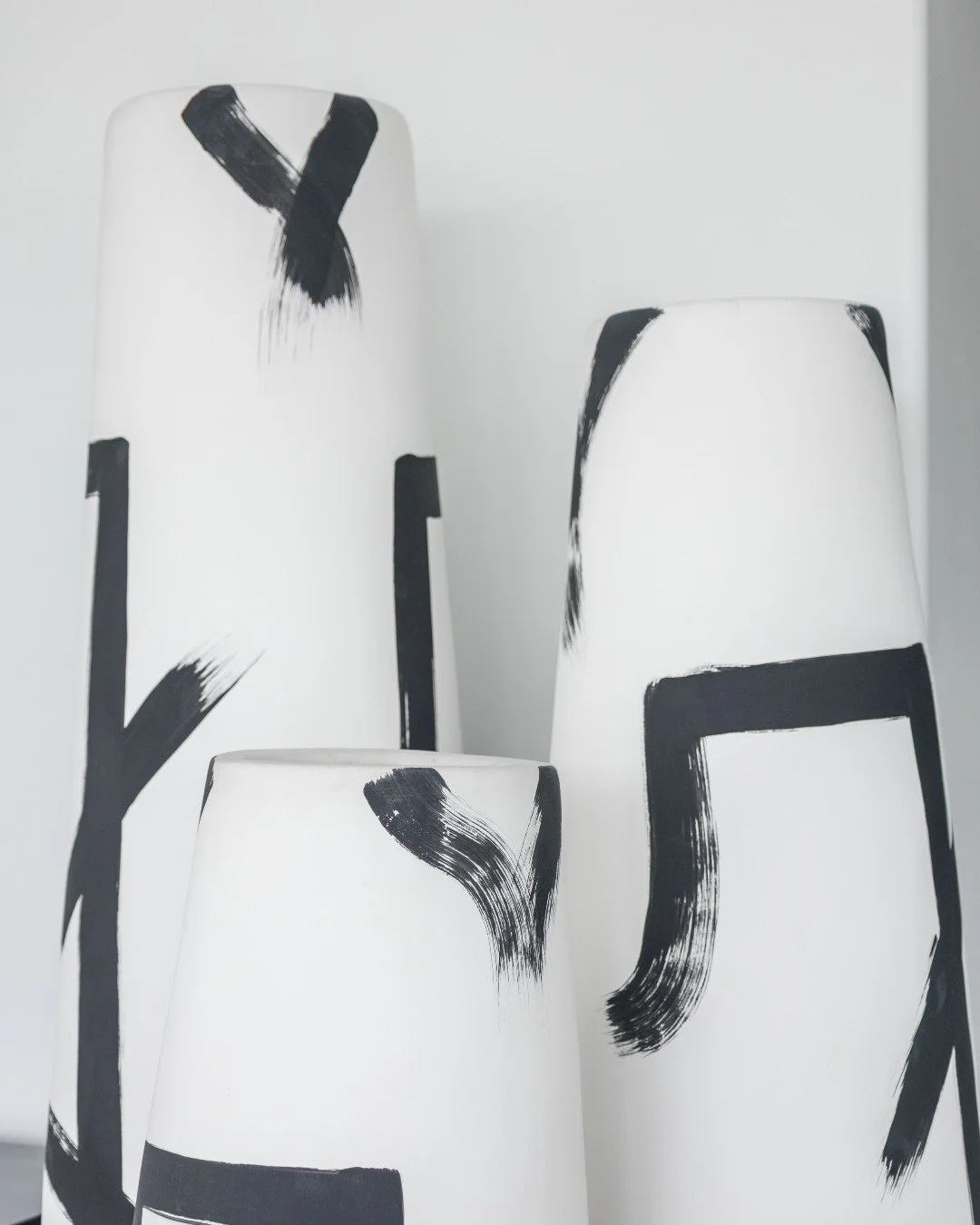 We love when art does the talking. 🖤 

These oversized graphic statues bring so much personality to our client's space. Bold, unexpected, and completely their own!

#WAYSInteriors 
#theWAYSway 
#OmahaInteriorDesigner
#StatementArt 
#ArtInTheHome