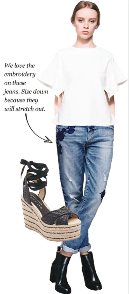  Elle - Highlighting Embroidery Jean 