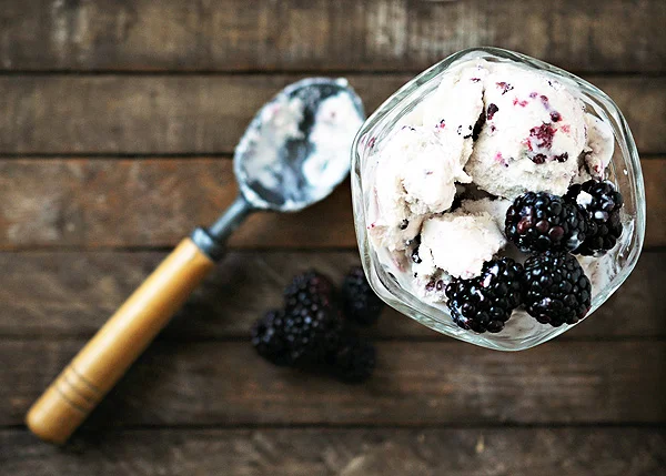 Blackberry Chevre Honey Ice Cream
