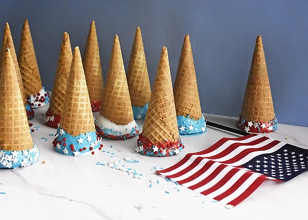 Patriotic Dipped Ice Cream Cones