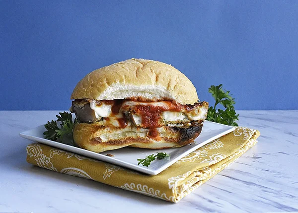 Vegetarian Eggplant Parmesan Sandwich