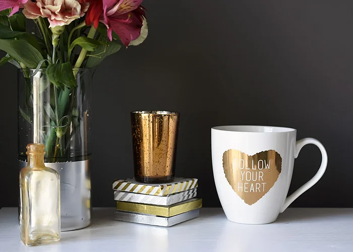DIY Foil Edged Marble Coasters