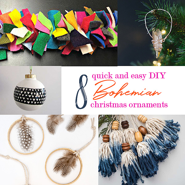 8 Quick and Easy DIY Bohemian Christmas Tree Ornaments — Peonies and Pears